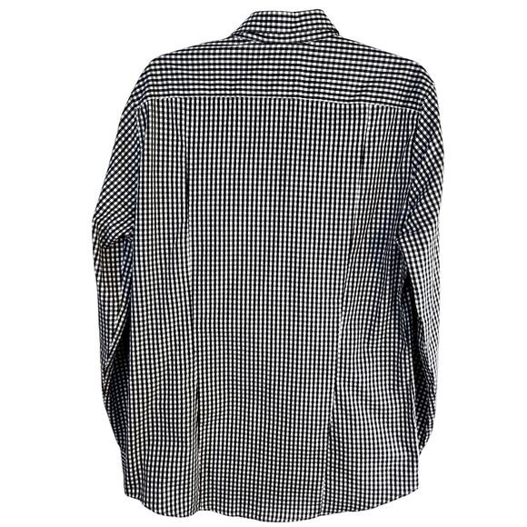 H&M Men's Shirt Medium M black Checked Dress Button Down Top Size 15 Neck - Picture 7 of 9